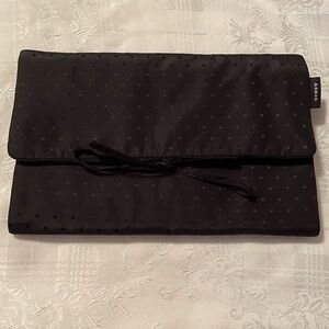 AKRIS designer black travel jewelry holder with 5 zippered sections!
